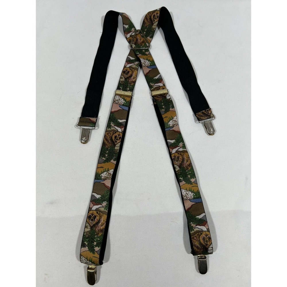 Pelican Suspenders Mens OS Multicolor Elastic Bear X Back Workwear Heritage